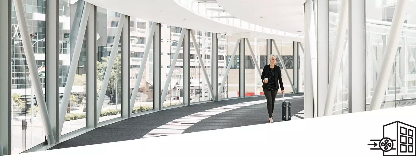 Woman in corridor