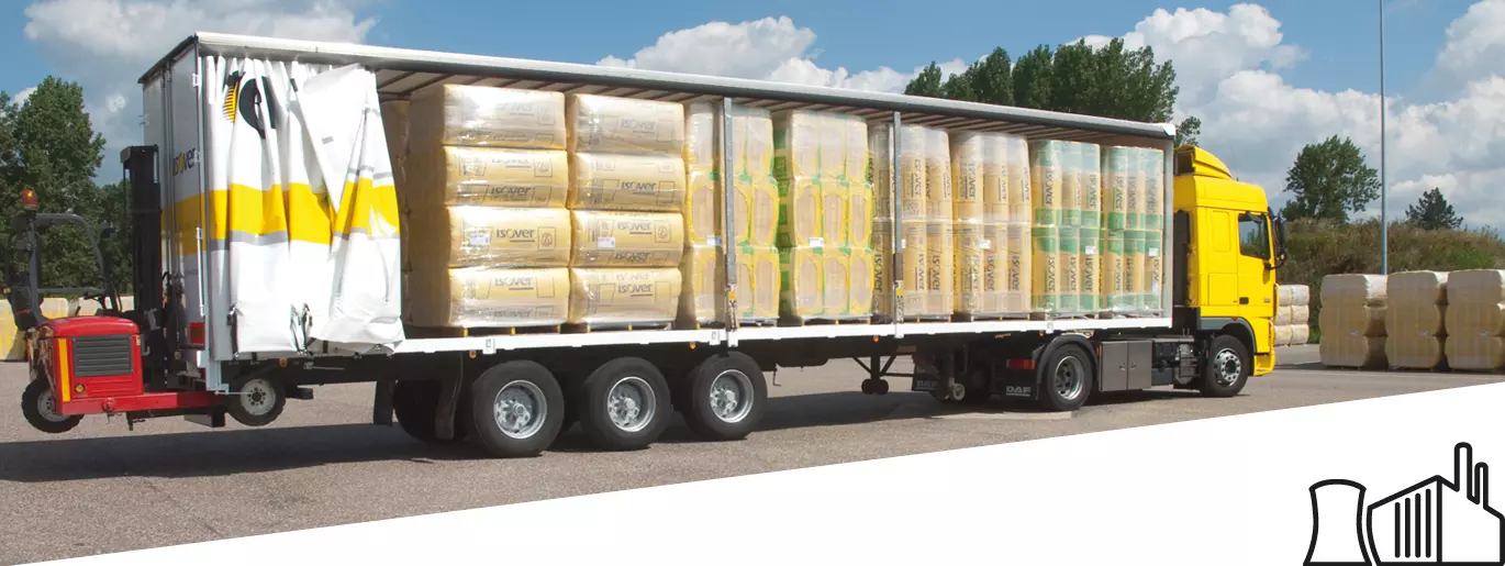 Truck filled with insulation