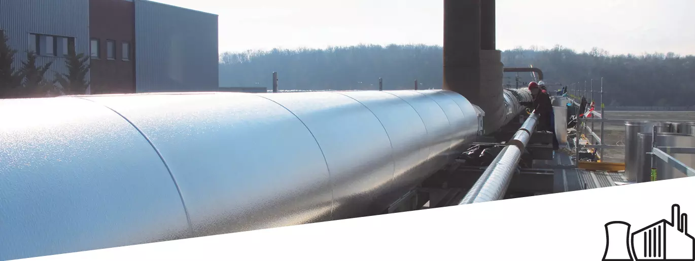 Insulating big industrial pipe