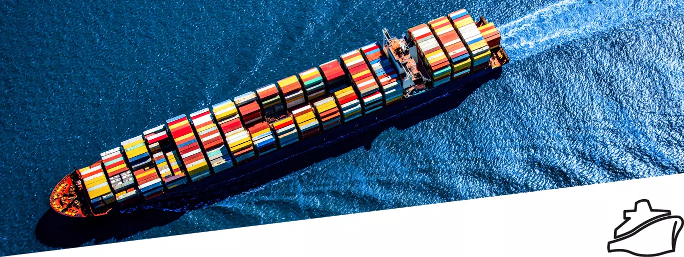 Container ship at sea
