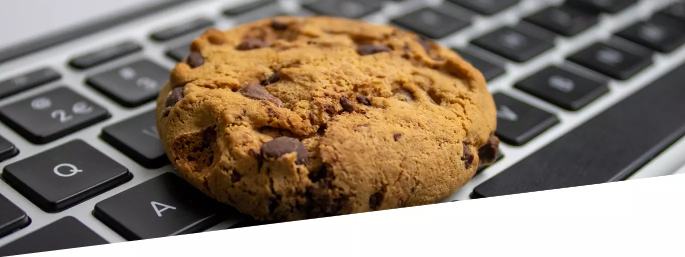 Cookie on keyboard laptop